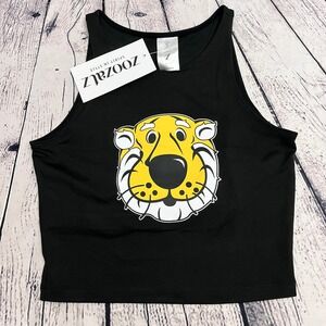 ZooZatz University of Missouri Womens Black Crop Tank Top Truman the Tiger Small